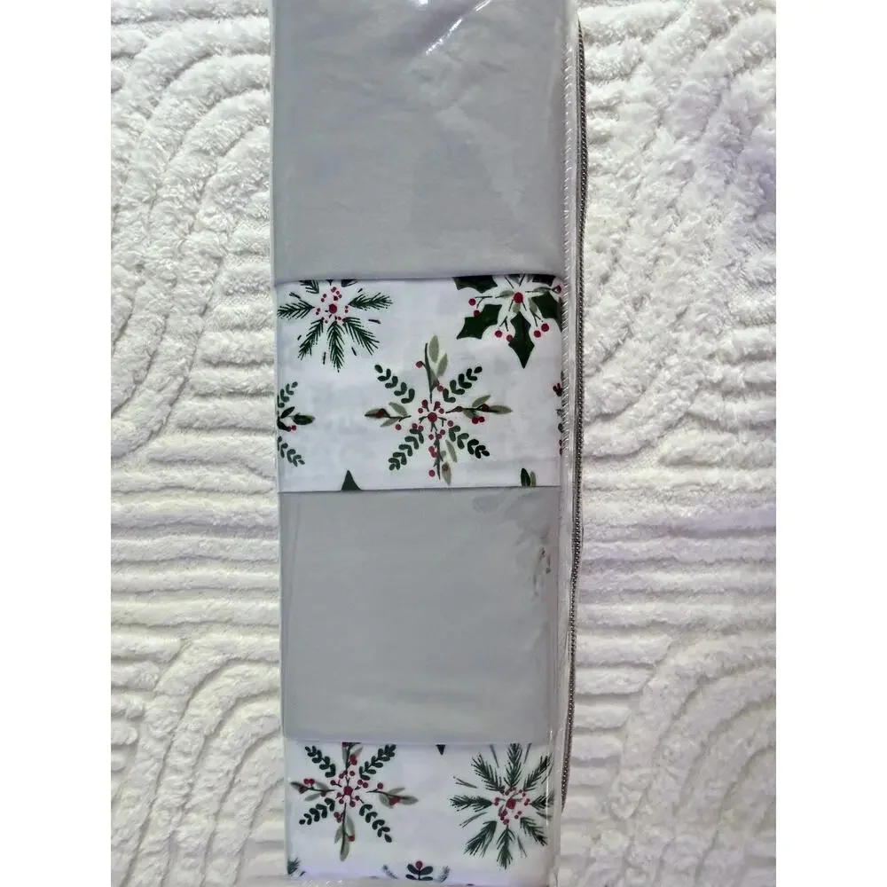 Organic Earth Bella Home All Gray With Pillow Cases Green Floral Sheet Set King